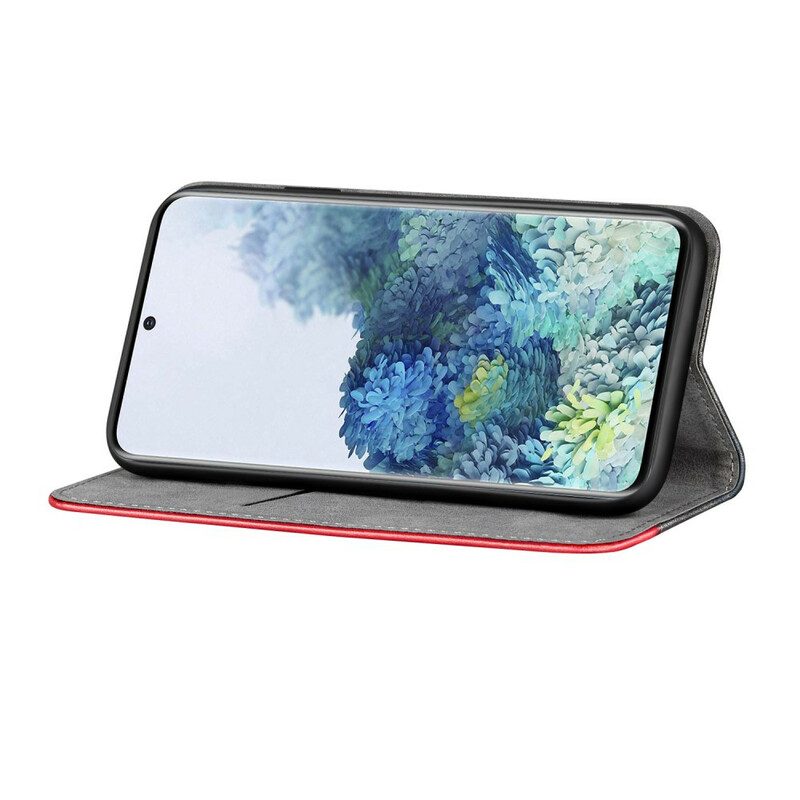 Folio-fodral För Samsung Galaxy S20 Ultra Läderfodral Tvåfärgad Lädereffekt
