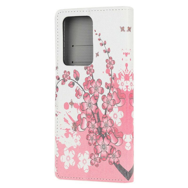 Folio-fodral För Samsung Galaxy S20 Ultra Tropiska Blommor