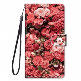 Folio-fodral För Samsung Galaxy S21 5G Blomromantik