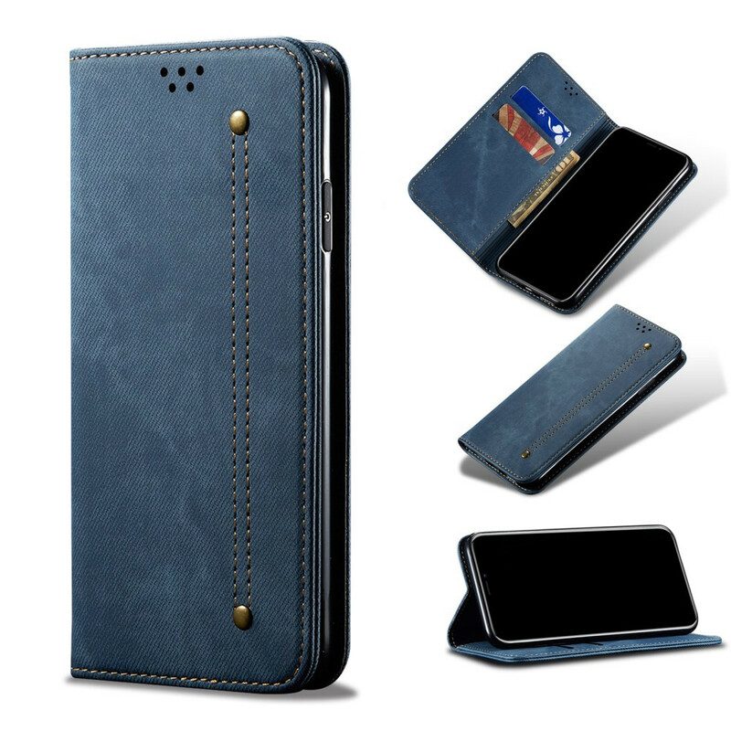 Folio-fodral För Samsung Galaxy S21 5G Läderfodral Denimtyg