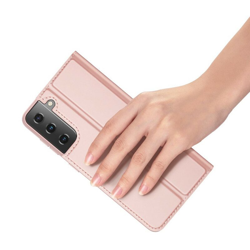 Folio-fodral För Samsung Galaxy S21 5G Läderfodral Dux Ducis Pro Skin