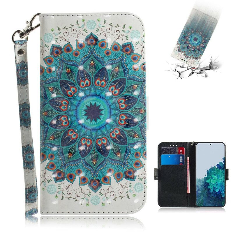 Folio-fodral För Samsung Galaxy S21 5G Med Kedjar Masterful Strappy Mandala