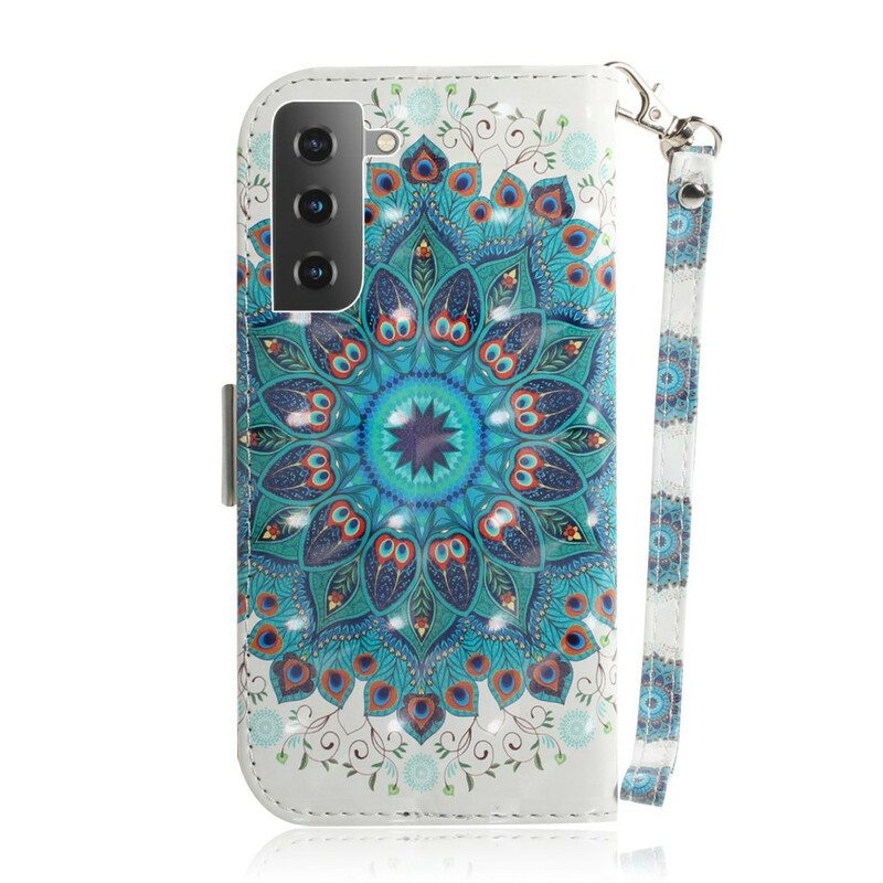 Folio-fodral För Samsung Galaxy S21 5G Med Kedjar Masterful Strappy Mandala