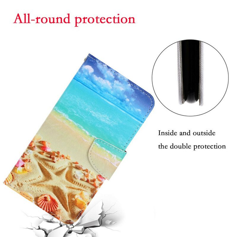 Folio-fodral För Samsung Galaxy S21 5G Med Kedjar Thong Beach
