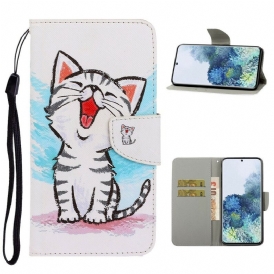 Folio-fodral För Samsung Galaxy S21 5G Med Kedjar Thong Color Kitten
