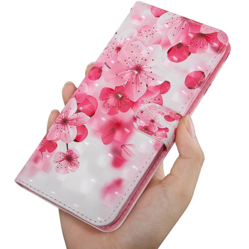 Folio-fodral För Samsung Galaxy S21 5G Rosa Blommor