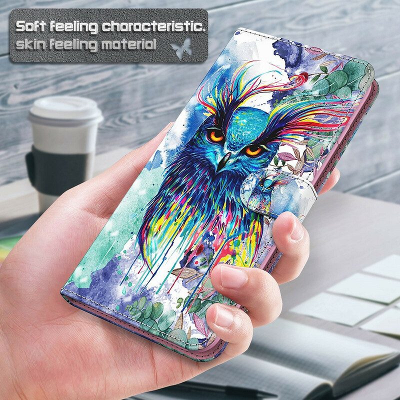 Folio-fodral För Samsung Galaxy S21 FE Akvarellfågel
