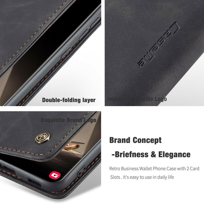Folio-fodral För Samsung Galaxy S21 FE Läderfodral Caseme Konstläder