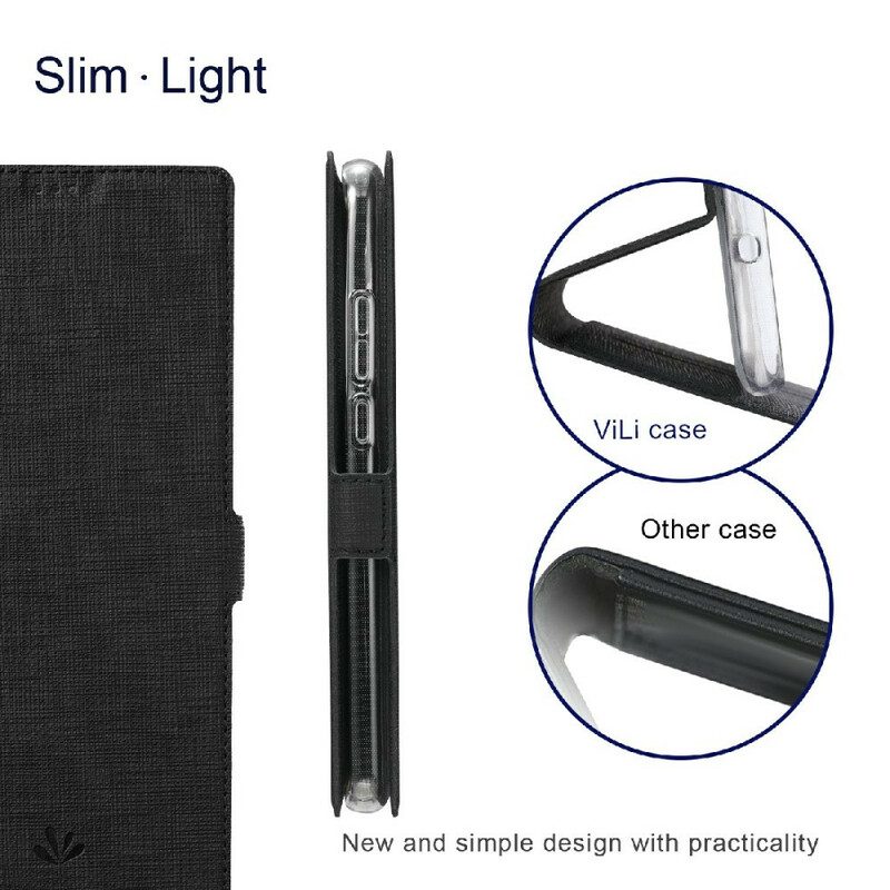 Folio-fodral För Samsung Galaxy S21 FE Läderfodral Texturerad