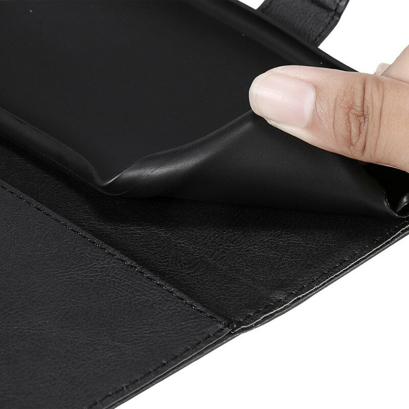 Folio-fodral För Samsung Galaxy S21 FE Med Kedjar Lädereffektrem
