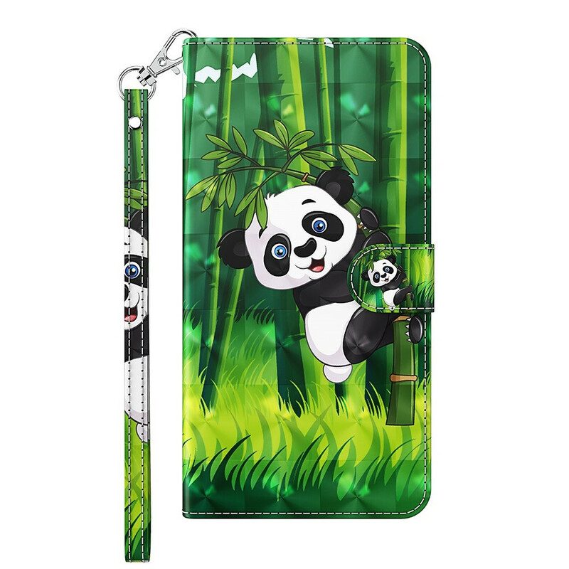 Folio-fodral För Samsung Galaxy S21 FE Panda Och Bambu