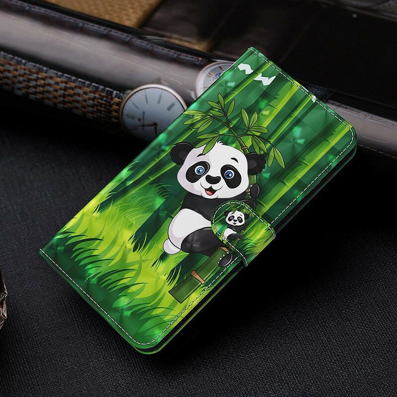 Folio-fodral För Samsung Galaxy S21 FE Panda Och Bambu