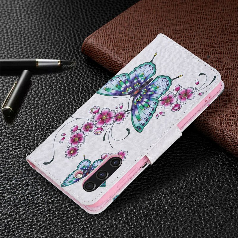 Folio-fodral För Samsung Galaxy S21 FE Underbara Fjärilar