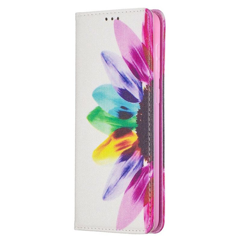Folio-fodral För Samsung Galaxy S21 Plus 5G Läderfodral Akvarellblomma