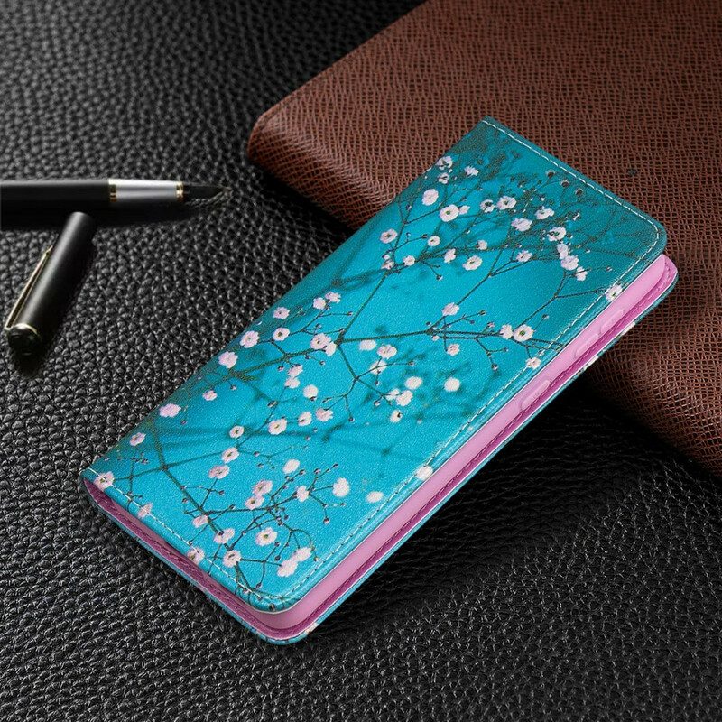 Folio-fodral För Samsung Galaxy S21 Plus 5G Läderfodral Blommande Grenar