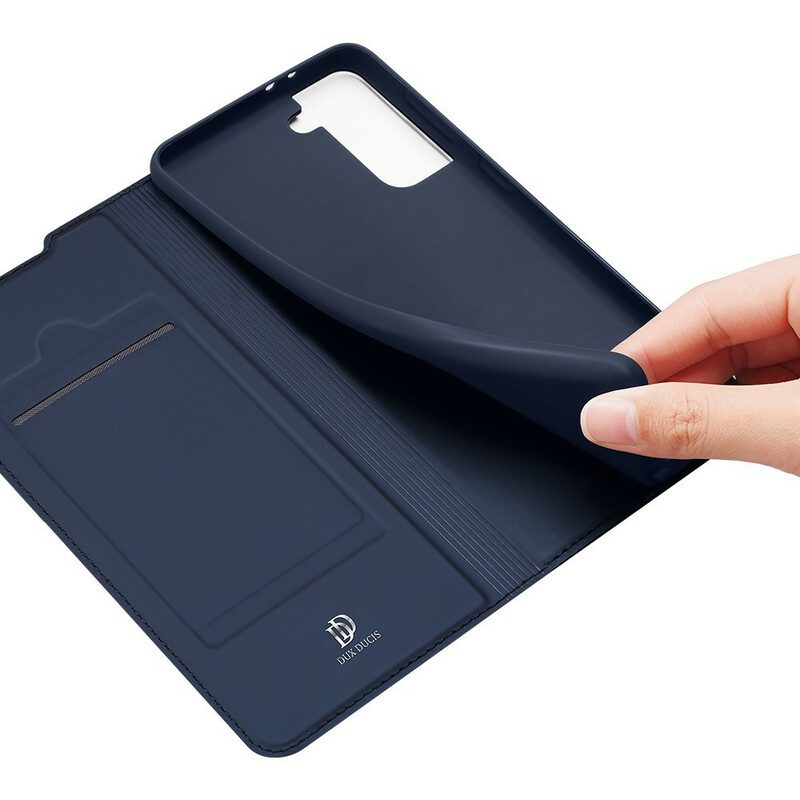 Folio-fodral För Samsung Galaxy S21 Plus 5G Läderfodral Dux Ducis Pro Skin