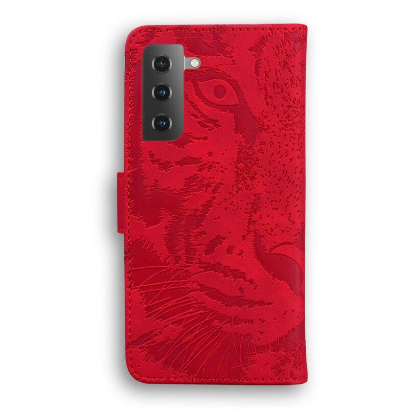 Folio-fodral För Samsung Galaxy S21 Plus 5G Tiger Face Print