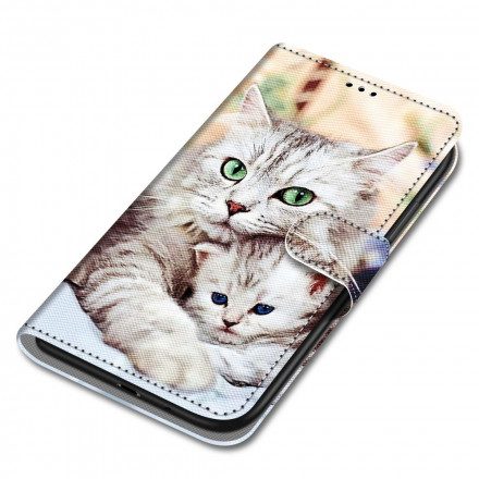 Folio-fodral För Samsung Galaxy S21 Ultra 5G Kattfamilj
