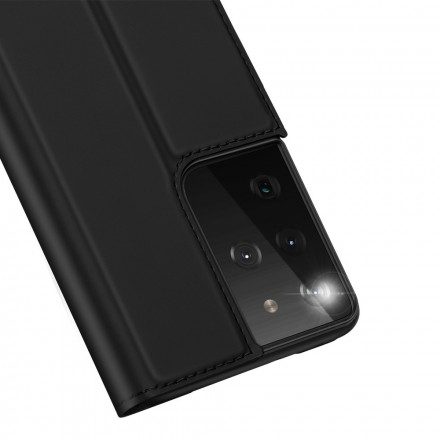 Folio-fodral För Samsung Galaxy S21 Ultra 5G Läderfodral Dux Ducis Pro Skin