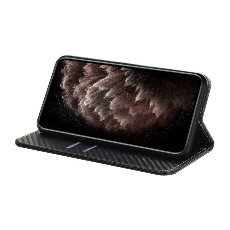 Folio-fodral För Samsung Galaxy S21 Ultra 5G Med Kedjar Läderfodral Kolfiberrem