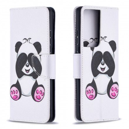 Folio-fodral För Samsung Galaxy S21 Ultra 5G Panda Kul