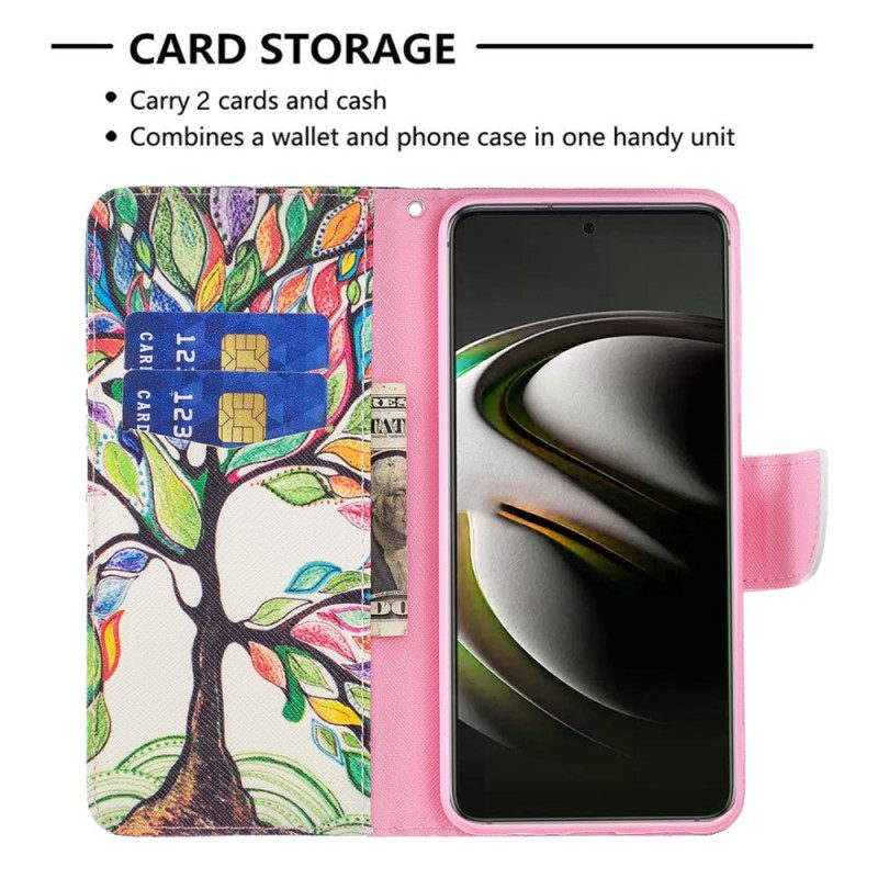 Folio-fodral För Samsung Galaxy S22 5G Färgat Träd
