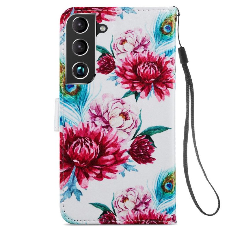 Folio-fodral För Samsung Galaxy S22 5G Intensiva Blommor