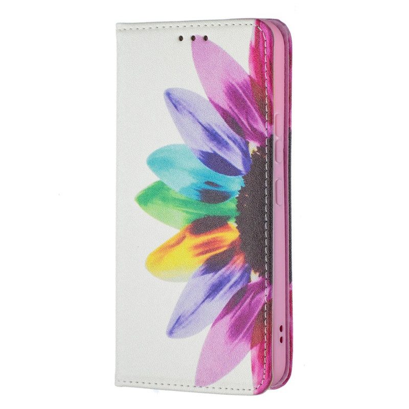 Folio-fodral För Samsung Galaxy S22 5G Läderfodral Akvarellblomma