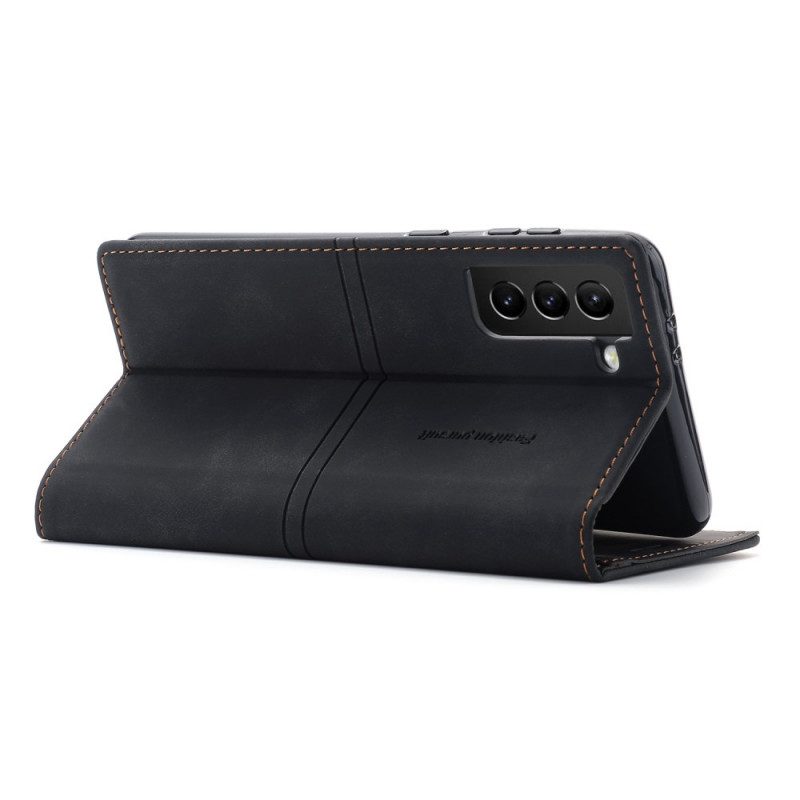Folio-fodral För Samsung Galaxy S22 5G Läderfodral Couture Magnetlås I Läderstil