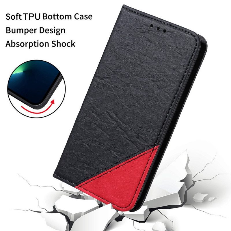 Folio-fodral För Samsung Galaxy S22 5G Läderfodral Färgad Triangel