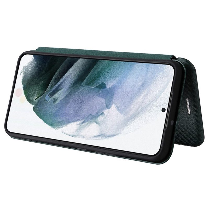 Folio-fodral För Samsung Galaxy S22 5G Läderfodral Kolfiber