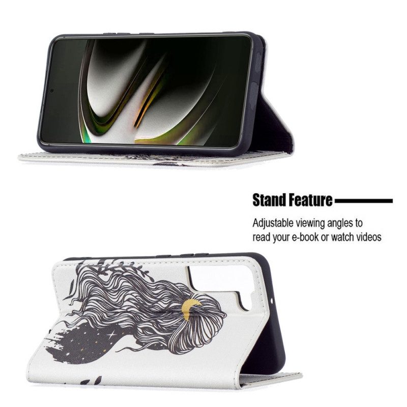 Folio-fodral För Samsung Galaxy S22 5G Läderfodral Snyggt Hår