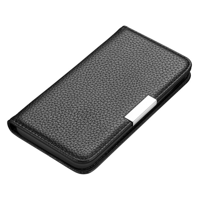 Folio-fodral För Samsung Galaxy S22 5G Läderfodral Ultra Chic Litchi Konstläder