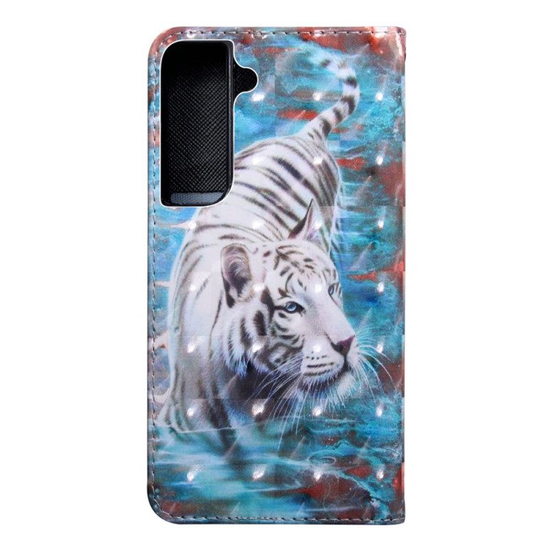 Folio-fodral För Samsung Galaxy S22 5G Tiger Lucien