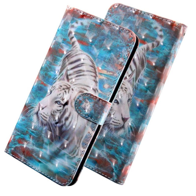 Folio-fodral För Samsung Galaxy S22 5G Tiger Lucien