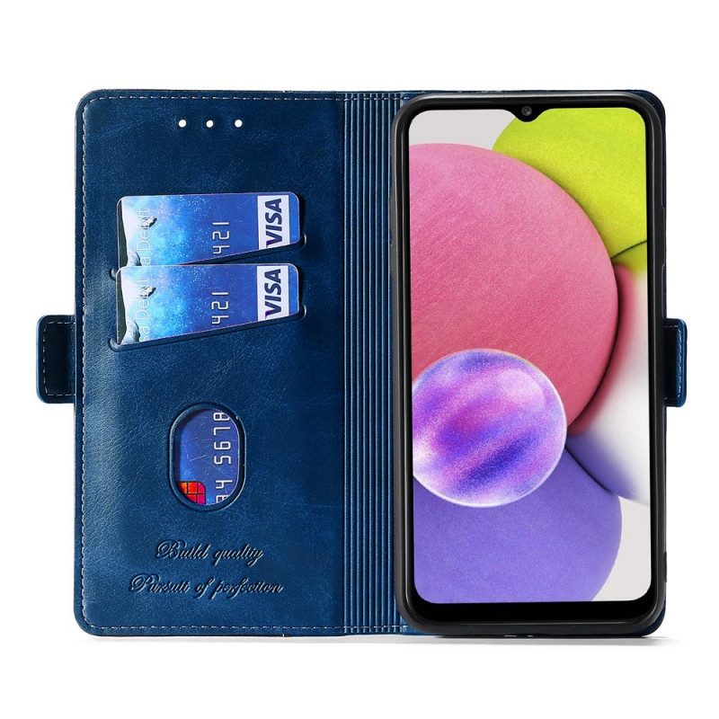 Folio-fodral För Samsung Galaxy S22 5G Tvåfärgat Konstläder