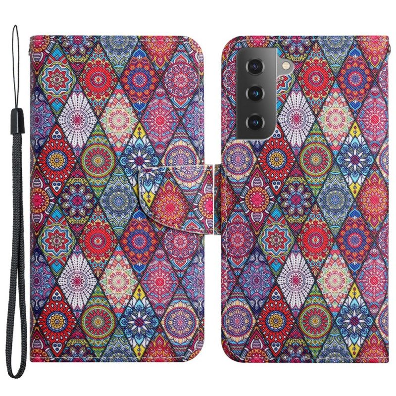 Folio-fodral För Samsung Galaxy S22 Plus 5G Färgglada Gobelängmönster