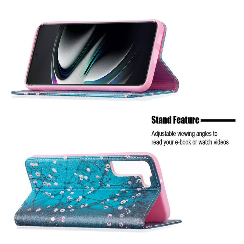 Folio-fodral För Samsung Galaxy S22 Plus 5G Läderfodral Blommande Grenar