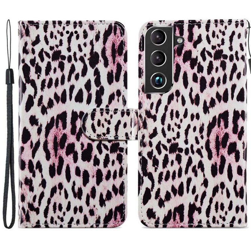 Folio-fodral För Samsung Galaxy S22 Plus 5G Leopardtryck