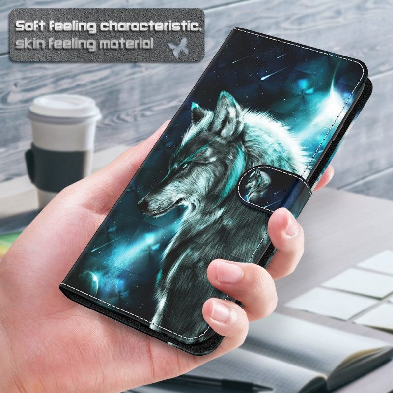 Folio-fodral För Samsung Galaxy S22 Plus 5G Majestätisk Varg
