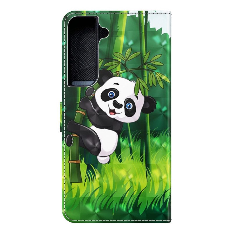 Folio-fodral För Samsung Galaxy S22 Plus 5G Panda Och Bambu