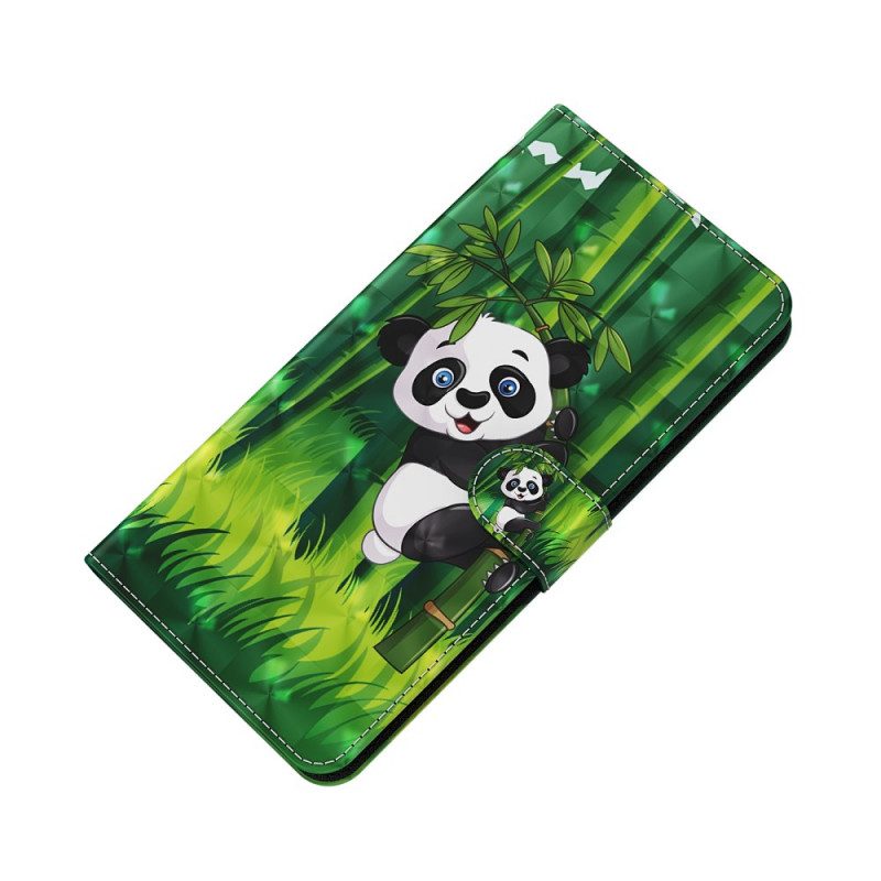 Folio-fodral För Samsung Galaxy S22 Plus 5G Panda Och Bambu