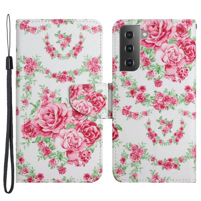 Folio-fodral För Samsung Galaxy S22 Plus 5G Royal Liberty Flowers
