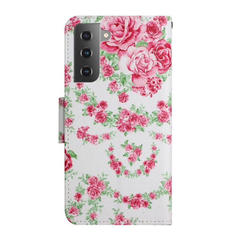 Folio-fodral För Samsung Galaxy S22 Plus 5G Royal Liberty Flowers