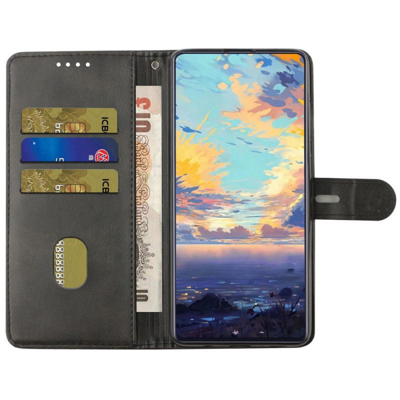 Folio-fodral För Samsung Galaxy S22 Ultra 5G Bästa Fodral I Konstläder