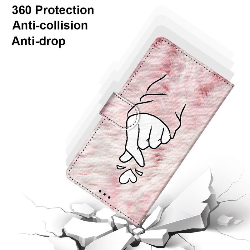 Folio-fodral För Samsung Galaxy S22 Ultra 5G Fingerhjärta