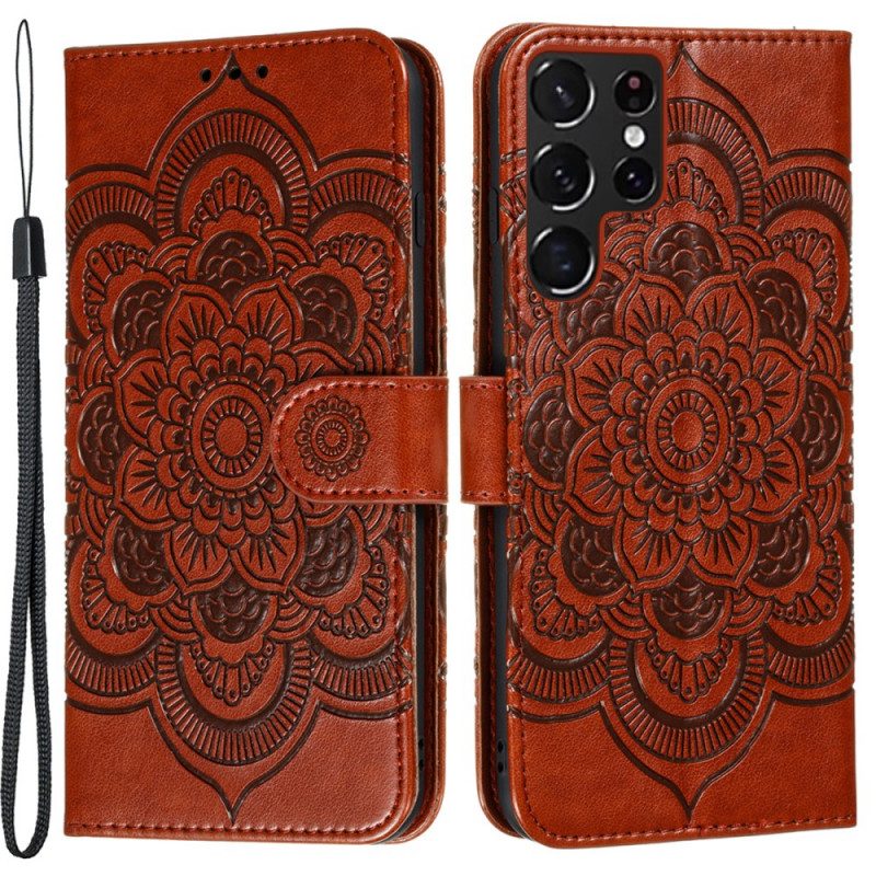 Folio-fodral För Samsung Galaxy S22 Ultra 5G Full Mandala