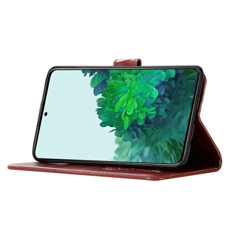 Folio-fodral För Samsung Galaxy S22 Ultra 5G Lädereffekt Drömfångare Uggla