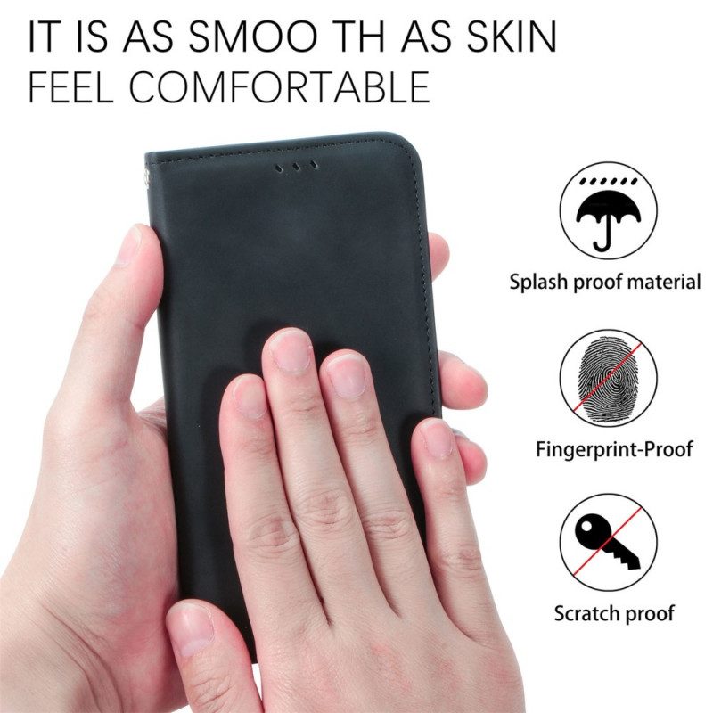 Folio-fodral För Samsung Galaxy S22 Ultra 5G Läderfodral Skin-touch Design