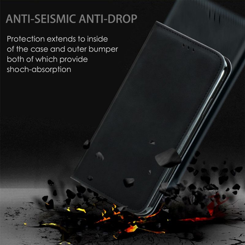 Folio-fodral För Samsung Galaxy S22 Ultra 5G Läderfodral Skin-touch Design